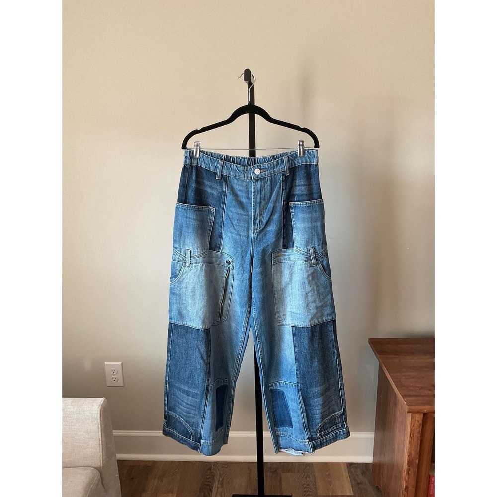 018 - Oli and Hali Upside Down Patchwork Wide Leg Jeans